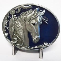 Vintage Blue Rodeo Horse Buckle
