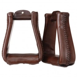Leather Covered Stirrups Brown