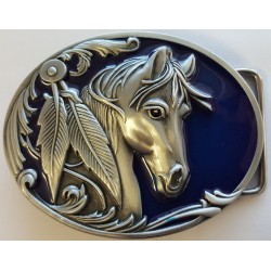 Vintage Blue Rodeo Horse Buckle